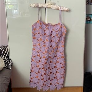 Milly orange and purple lace floral dress